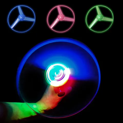 LED Light Up Pull String Flying Disc Flashing Bamboo Dragonfly Outdoor Interactive Toy Kids Flying Saucer Toy
