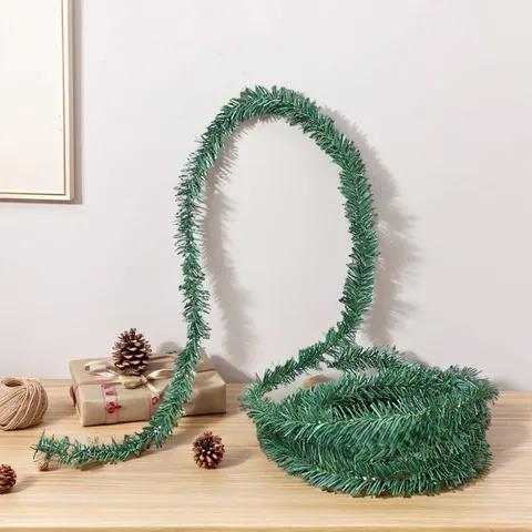 Ghirlanda di Natale a Vite in Stile Raffia Verde Per Imballaggio di Fiori Materiali per Artigianato DIY Ornamento per Arredamento Casa