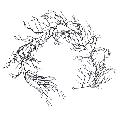 Halloween Black Dead Branch Vine Garland With Red LED Lights Artificial Twig Vine For Fireplace Door Bar Decor Horror Theme Garland