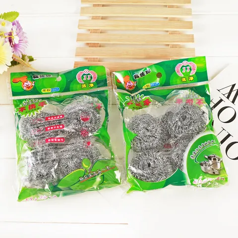 Stainless Steel Wire Dish Washing Scrubbers Heavy Duty Kitchen Cleaning Sponges Ball Scouring Pads For Pot And Pan