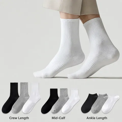 Unisex Antibacterial Cotton Socks Summer Thin Short Mid Long Tube Sports Breathable Sweat Absorbent Deodorant Socks