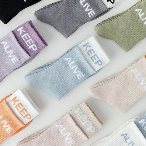 Women's Non-Slip Yoga Socks Mid Tube Athletic Sports Fitness Pilates Cotton Socks