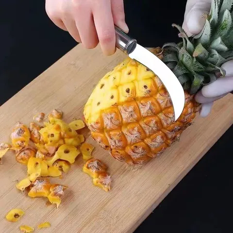 Stainless Steel Fruit Knife Small Sickle Knife Banana Pineapple Peeling Tool Kitchen Fruit Cutting Knife