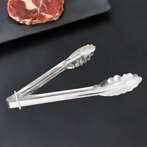 Stainless Steel Food Tongs Multi-Purpose Kitchen Cooking Tongs For Bread Salad BBQ Steak Buffet Serving Heat Resistant Non-Slip Utensils