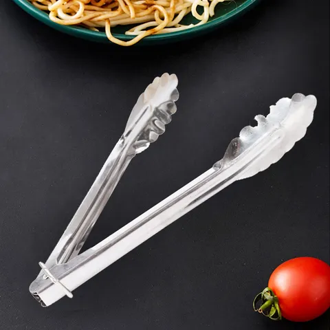 Stainless Steel Food Tongs Multi-Purpose Kitchen Cooking Tongs For Bread Salad BBQ Steak Buffet Serving Heat Resistant Non-Slip Utensils