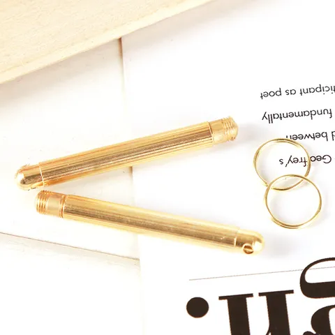 Portable Brass Ear Pick Reusable Metal Ear Wax Cleaning Tool Mini Pocket Ear Curette Keychain Ear Cleaner With Storage Case