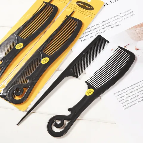 Professional Plastic Hair Comb Two Piece Set Heat Resistant Antistatic Rat Tail Comb Fine Tooth Hair Styling Combs For Women