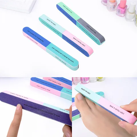 Multicolor 7 Sides Nail File Buffer Sponge Sandpaper Blocks For Professional Manicure Pedicure Nail Care Buffing Polishing Shaper Tool