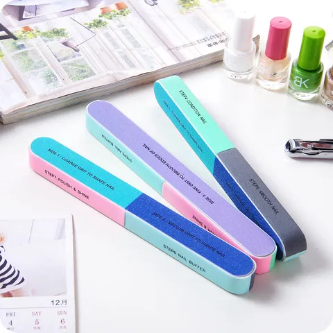 Multicolor 7 Sides Nail File Buffer Sponge Sandpaper Blocks For Professional Manicure Pedicure Nail Care Buffing Polishing Shaper Tool