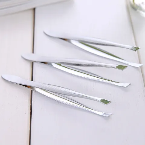 Edelstahl Augenbrauenpinzette Präzision Schräge Flache Spitze Haarentfernung Zupfclips Professionelle Make-up Pflege Werkzeuge Für Damen Herren Täglich