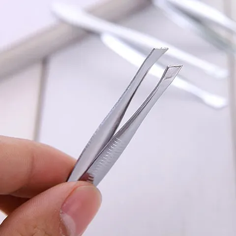 Edelstahl Augenbrauenpinzette Präzision Schräge Flache Spitze Haarentfernung Zupfclips Professionelle Make-up Pflege Werkzeuge Für Damen Herren Täglich