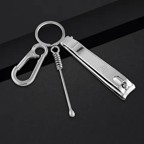 Stainless Steel Nail Clipper Set Portable Ear Pick Keychain Manicure Tool Grooming Kit