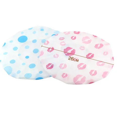 Cute Cartoon Print Waterproof Shower Cap Reusable Thickened Elastic Bath Cap For Bathroom Household Hair Protection Universal