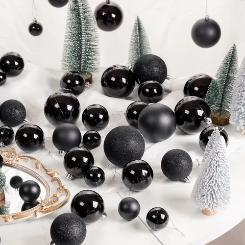 Electroplated Plastic Christmas Balls Ornaments Shiny Matte Glitter Holiday Decor For Christmas Tree Hanging