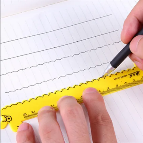 Règle en Plastique de Dessin Animé Mignon Outil de Mesure de Dessin d'Étudiant Papeterie d'École d'Enfants Fournitures de Bureau Cadeau