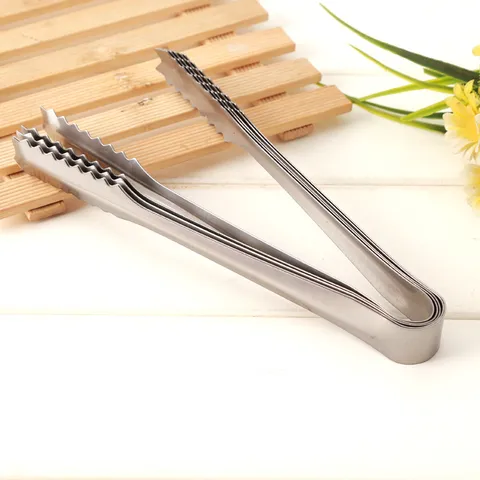 Stainless Steel Ice Tong Multifunctional Kitchen Food Tong Bread Barbecue Sugar Cube Tong Bar Tool