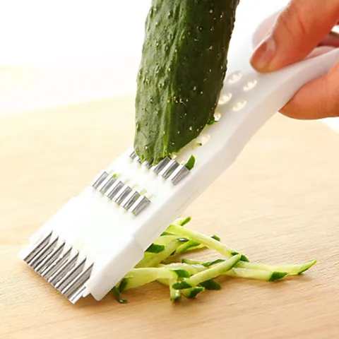 Cortador de Verduras de Plástico Multifuncional Pelador de Frutas Trituradora de Patatas Cortador de Pepinos Herramienta de Cocina