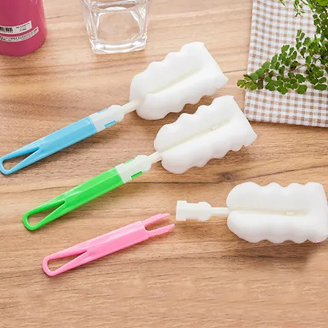 Long Handle Sponge Cup Brush Detachable Cleaning Brush For Glass Bottle Washing