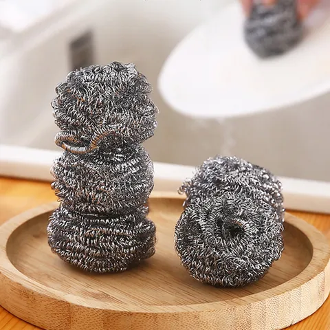 Heavy Duty Stainless Steel Scouring Pad Kitchen Cleaning Scrubbers Rust Proof Metal Dish Washing Scraper Ball