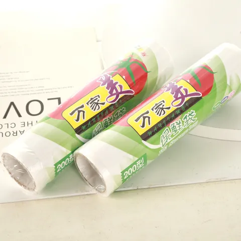 Household Disposable Plastic Food Storage Bags Roll Break Point Fresh Keeping Bags Transparent Kitchen Meal Prep Bags