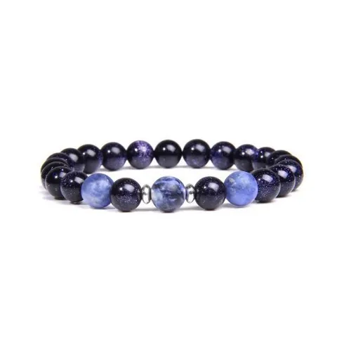 Natural Stone Beaded Yoga Bracelet Turquoise Obsidian Agate Buddhist Prayer Beads Bracelet Unisex Jewelry Gift