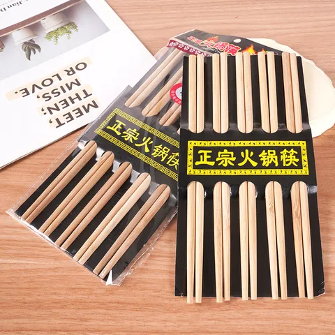 Bacchette di Bambù Carbonizzato Naturale per la Casa Set di Bacchette di Legno Riutilizzabili Non Verniciate Non Cerate Stoviglie da Cucina