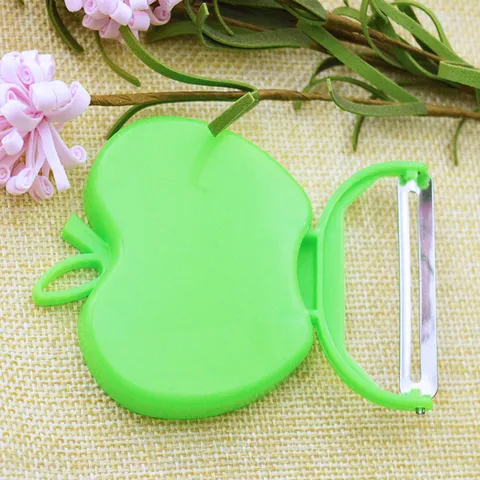 Folding Apple Peeler Stainless Steel Blade Portable Fruit Peeler Kitchen Gadget Creative Apple Shaped Paring Knife Home Tool
