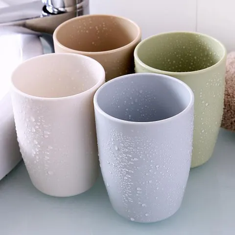 Minimalist Plastic Gargle Cup Thickened Solid Color Toothbrush Cup Household Bathroom Water Cup Mouthwash Cup