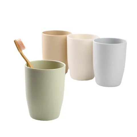 Minimalist Plastic Gargle Cup Thickened Solid Color Toothbrush Cup Household Bathroom Water Cup Mouthwash Cup
