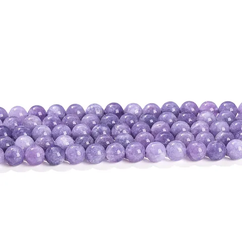 Natural Purple Chalcedony Round Beads Polished Smooth Loose Gemstone Beads For DIY Jewelry Making Bracelet Necklace Craft Accessories