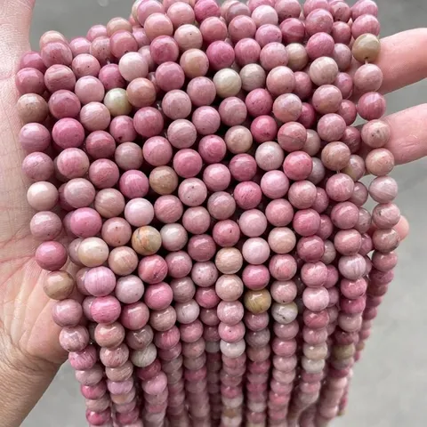 Natural Rhodonite Beads Red Wood Grain Round Loose Beads For DIY Bracelet Necklace Jewelry Making Handcraft Accessories