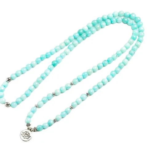 Natuursteen Agaat Mala Gebedskralen Armband En Ketting Met Lotus Hanger Yoga Meditatie Sieraden Gift
