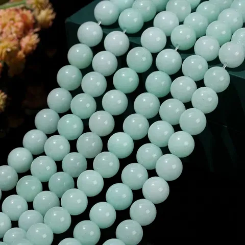 Imitation Amazonite Chalcedony Round Loose Beads For DIY Bracelet Jewelry Making Smooth Polished Gemstone String Beads