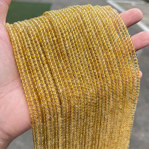 Natural Golden Rutilated Quartz Round Loose Beads For DIY Jewelry Making Bracelet Necklace Accessories High Quality Crystal Beads