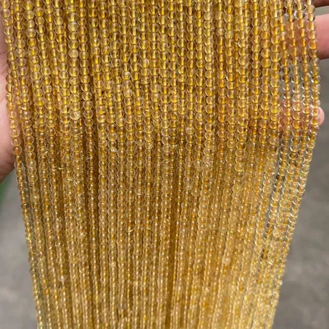 Natural Golden Rutilated Quartz Round Loose Beads For DIY Jewelry Making Bracelet Necklace Accessories High Quality Crystal Beads