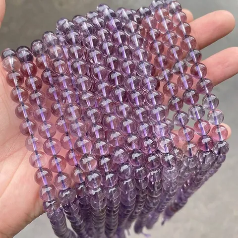 Natural Amethyst Beads For Jewelry Making Purple Round Loose Gemstone Beads DIY Bracelet Necklace Strand Crafts Supplies