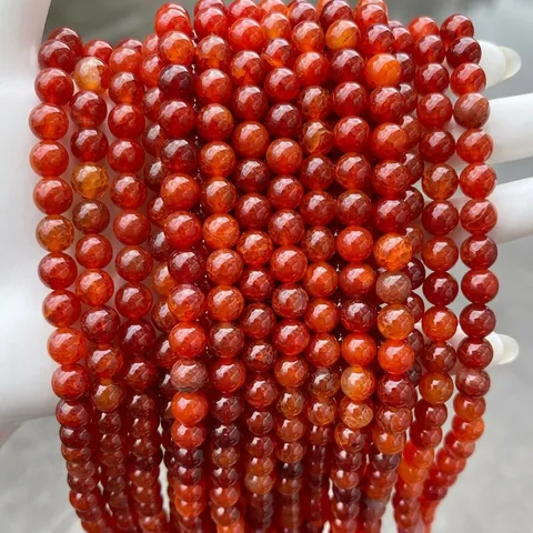 Red Dragon Vein Agate Loose Beads Cracked Agate Round Beads For DIY Jewelry Making Bracelet Necklace Accessories