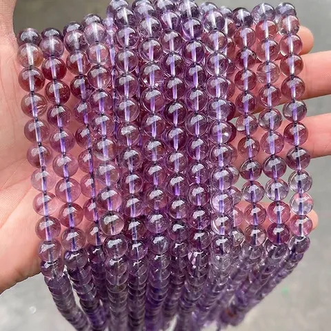 Natural Amethyst Beads For Jewelry Making Purple Round Loose Gemstone Beads DIY Bracelet Necklace Strand Crafts Supplies