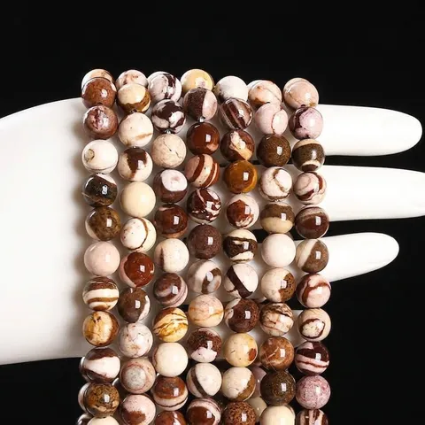 Natural Australian Zebra Jasper Round Loose Beads Stripe Gemstone Beads For DIY Jewelry Making Bracelet Accessories