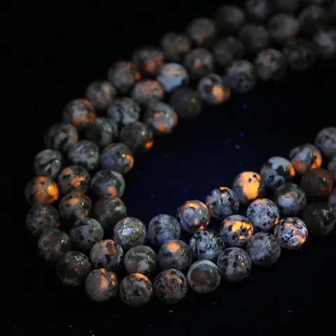 Natural Flame Stone Yooperlite Round Beads For Jewelry Making DIY Fluorescent Crystal Stone Loose Beads DIY Bracelet Necklace Accessories