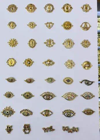 Mikro Eingelegter 14K Vergoldeter Zirkonia Eule Schmetterling Böser Blick Charms DIY Schmuckherstellung Zubehör