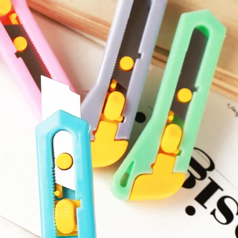 Mini Taglierino Portatile Simpatico Colore Caramella Tagliacarte da Tasca Tagliai scatole Multifunzione Ufficio Scuola