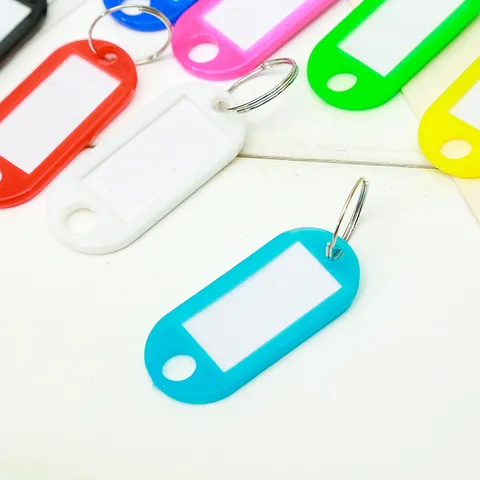 Étiquettes de Clés en Plastique Colorées Avec Anneaux Brisés et Inserts d'Étiquettes Étiquettes de Bagages ID Étiquettes de Classification des Clés