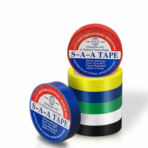 Heavy Duty PVC Electrical Insulation Tape Waterproof Flame Retardant Wire Bundling Adhesive Tape For Home Office