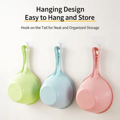 Écope à Eau en Plastique Ménagère Multifonctionnelle Écope Suspendue Avec Bec Verseur Pour Salle de Bains Bain Lavage des Cheveux