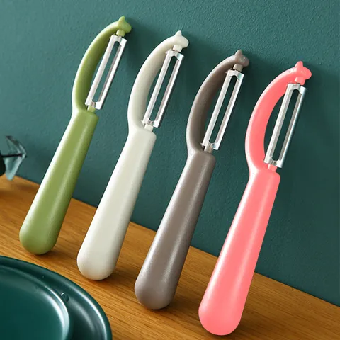 Stainless Steel Fruit Vegetable Peeler Multifunctional Potato Apple Peeler Kitchen Tool Colorful Plastic Handle Home Cooking Gadget
