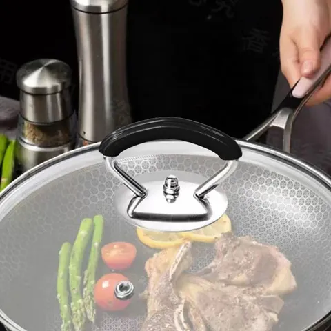Universal Pot Lid Knob Stainless Steel Anti-Scald Silicone Replacement Handle Kitchen Cookware Accessories