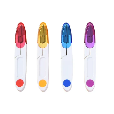 Portable U Shaped Thread Snips Stainless Steel Small Scissors With Protective Cap For Cross Stitch Sewing Fishing Craft Tools