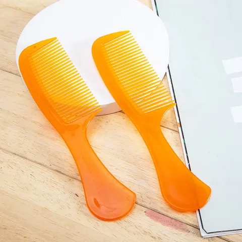 Anti-Static Plastic Hair Comb Unbreakable Straight Hair Styling Comb Wide Fine Teeth Daily Household Hairdressing Tool Orange
