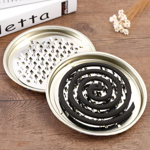Portable Stainless Steel Mosquito Coil Holder Tray with Lid Ash Catcher Sawtooth Design Metal Incense Burner Box
